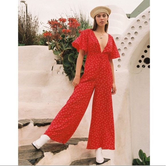 Finders Keepers Frida Pantsuit Red Ditsy Doo